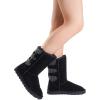image:imageDREAM PAIRS Womens Mid Calf Winter Snow Boots Fashion FuzzyChic Buckle BootiesBlack