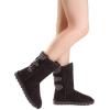 image:imageDREAM PAIRS Womens Mid Calf Winter Snow Boots Fashion FuzzyChic Buckle BootiesBrown