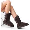 image:imageDREAM PAIRS Womens Mid Calf Winter Snow Boots Fashion FuzzyChic Buckle BootiesBrown