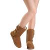 image:imageDREAM PAIRS Womens Mid Calf Winter Snow Boots Fashion FuzzyChic Buckle BootiesChesnut
