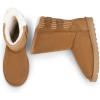 image:imageDREAM PAIRS Womens Mid Calf Winter Snow Boots Fashion FuzzyChic Buckle BootiesChesnut