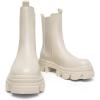 image:imageDREAM PAIRS Womens Platform Chelsea Boots Lug Sole Combat Mid Calf Slip On Chunky Ankle BootiesBeigeWhitePu