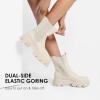 image:imageDREAM PAIRS Womens Platform Chelsea Boots Lug Sole Combat Mid Calf Slip On Chunky Ankle BootiesBeigeWhitePu