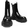 image:imageDREAM PAIRS Womens Platform Chelsea Boots Lug Sole Combat Mid Calf Slip On Chunky Ankle BootiesBlack
