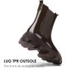 image:imageDREAM PAIRS Womens Platform Chelsea Boots Lug Sole Combat Mid Calf Slip On Chunky Ankle BootiesBrown