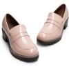 image:imageDREAM PAIRS Womens Platform Chunky Heeled Loafers Womens Business Casual ShoesPink Pat