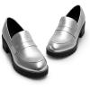image:imageDREAM PAIRS Womens Platform Chunky Heeled Loafers Womens Business Casual ShoesSilver Pu