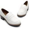 image:imageDREAM PAIRS Womens Platform Chunky Heeled Loafers Womens Business Casual ShoesWhite Pu