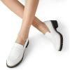image:imageDREAM PAIRS Womens Platform Chunky Heeled Loafers Womens Business Casual ShoesWhite Pu