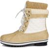 image:imageDREAM PAIRS Womens Snow Winter Boots Mid Calf Waterproof Duck Warm Outdoor Winter Boots ShoesBeigeWhite