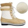 image:imageDREAM PAIRS Womens Snow Winter Boots Mid Calf Waterproof Duck Warm Outdoor Winter Boots ShoesBeigeWhite
