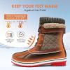 image:imageDREAM PAIRS Womens Snow Winter Boots Mid Calf Waterproof Duck Warm Outdoor Winter Boots ShoesBrown