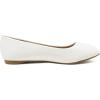 image:imageDREAM PAIRS Womens SoleSimple Wide Width Flats Ballerina Walking Flats Comfortable Slip on ShoesWhitePu