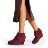 image:imageDREAM PAIRS Womens Wedge Boots Casual Fashion Lace Up Low Heel Ankle Booties ShoesBurgundy