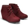 image:imageDREAM PAIRS Womens Wedge Boots Casual Fashion Lace Up Low Heel Ankle Booties ShoesBurgundy