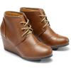image:imageDREAM PAIRS Womens Wedge Boots Casual Fashion Lace Up Low Heel Ankle Booties ShoesTanPu