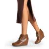 image:imageDREAM PAIRS Womens Wedge Boots Casual Fashion Lace Up Low Heel Ankle Booties ShoesTanPu