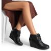 image:imageDREAM PAIRS Womens Wedge Boots Casual Fashion Lace Up Low Heel Ankle Booties ShoesTomsonblack Pu