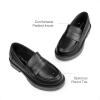 image:imageDream Pairs Girls Loafers Chunky Platform Penny Loafers School Uniform Slip On Dress ShoesBlack