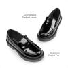 image:imageDream Pairs Girls Loafers Chunky Platform Penny Loafers School Uniform Slip On Dress ShoesBlackpatent