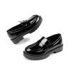 image:imageDream Pairs Girls Loafers Chunky Platform Penny Loafers School Uniform Slip On Dress ShoesBlackpatent