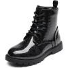 image:imageDREAM PAIRS Boys Girls Side Zipper Combat Ankle BootsToddlerLittle KidAll Black