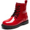 image:imageDREAM PAIRS Boys Girls Side Zipper Combat Ankle BootsToddlerLittle KidRed