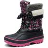 image:imageDREAM PAIRS Boys Girls Snow Boots WaterResistant Outdoor Warm Cozy AntiSlip Mid Calf Faux Fur Lining Insulated Winter Shoes for LittleBig KidsBlackFuxia