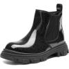 image:imageDREAM PAIRS Girls Chelsea Boots Side Zipper Lug Sole Ankle Booties ToddlerLittle KidBig KidAll Black