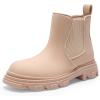 image:imageDREAM PAIRS Girls Chelsea Boots Side Zipper Lug Sole Ankle Booties ToddlerLittle KidBig KidApricot