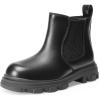 image:imageDREAM PAIRS Girls Chelsea Boots Side Zipper Lug Sole Ankle Booties ToddlerLittle KidBig KidBlackpu