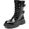 image:imageDREAM PAIRS Girls Combat Boots Side Zipper Ankle Booties ToddlerLittle KidBig KidAll Black