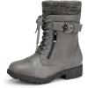 image:imageDREAM PAIRS Girls Mid Calf Combat Ankle Lace up BootsGrey