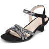 image:imageDREAM PAIRS Girls Sandals Low Heel Dress Open Toe Sandals Flower Wedding Party for Little KidBig KidBlack