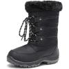 image:imageDREAM PAIRS Girls Snow Boots Warm Cozy AntiSlip Lightweight Mid Calf Faux Fur Lining Winter Shoes for LittleBig KidsBlack