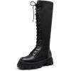 image:imageDREAM PAIRS Knee High Boots Women Fashion Combat Boots Chunky Platform Lace Up Lug Sole Boots For Women