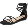 image:imageDREAM PAIRS Womens Ankle Strap Flat Sandals Summer Dressy Strappy Gladiator Rhinestones SandalsBlack
