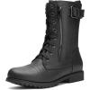 image:imageDREAM PAIRS Womens Combat Boots Built in Wallet Pocket Lace Up Military Bootie