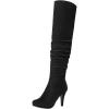 image:imageDREAM PAIRS Womens HIGHPLAT Chunky Thigh High Over The Knee High Heel BootsBlackNubuck1