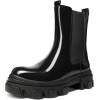 image:imageDREAM PAIRS Womens Platform Chelsea Boots Lug Sole Combat Mid Calf Slip On Chunky Ankle BootiesBlack