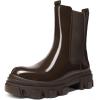image:imageDREAM PAIRS Womens Platform Chelsea Boots Lug Sole Combat Mid Calf Slip On Chunky Ankle BootiesBrown