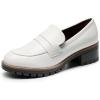 image:imageDREAM PAIRS Womens Platform Chunky Heeled Loafers Womens Business Casual ShoesWhite Pu