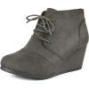 image:imageDREAM PAIRS Womens Wedge Boots Casual Fashion Lace Up Low Heel Ankle Booties ShoesGrey