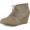 image:imageDREAM PAIRS Womens Wedge Boots Casual Fashion Lace Up Low Heel Ankle Booties ShoesTaupe