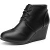 image:imageDREAM PAIRS Womens Wedge Boots Casual Fashion Lace Up Low Heel Ankle Booties ShoesTomsonblack Pu