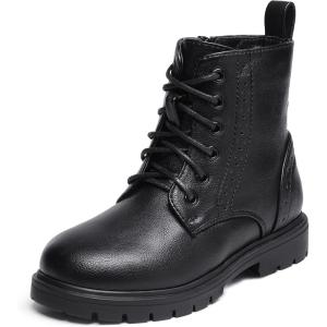 image:imageDREAM PAIRS Boys Girls Side Zipper Combat Ankle BootsToddlerLittle KidBlackPu