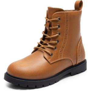 image:imageDREAM PAIRS Boys Girls Side Zipper Combat Ankle BootsToddlerLittle KidCamel