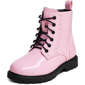 image:imageDREAM PAIRS Boys Girls Side Zipper Combat Ankle BootsToddlerLittle KidPink
