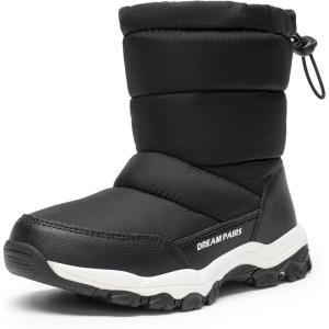 image:imageDREAM PAIRS Boys Girls Snow Boots Lightweight Slip Resistant Mid Calf Winter Shoes for LittleBig KidBlack