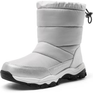 image:imageDREAM PAIRS Boys Girls Snow Boots Lightweight Slip Resistant Mid Calf Winter Shoes for LittleBig KidGrey